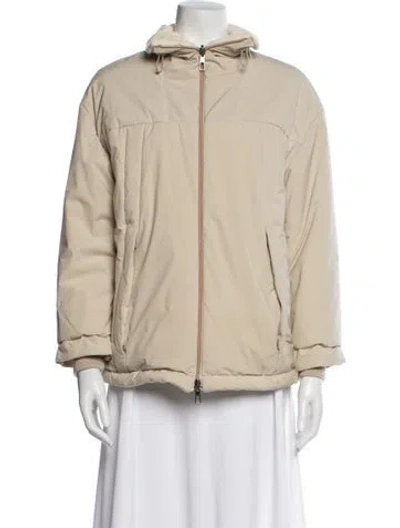 Pre-owned Loro Piana Icer Ski Reversible Nylon Jacket In Neutral