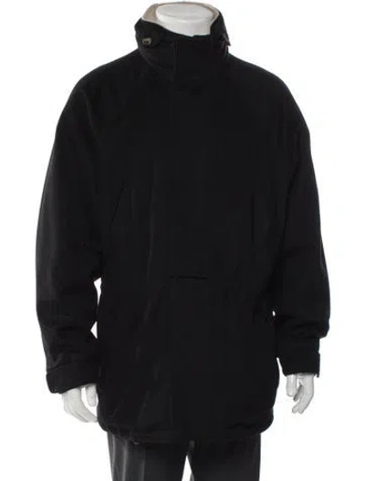 Pre-owned Loro Piana Icer Suede Parka In Black