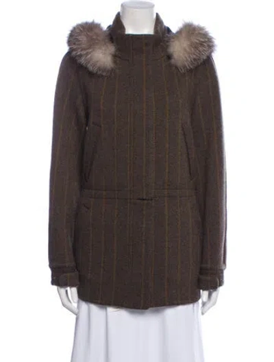 Pre-owned Loro Piana Icery Cashmere Fur Jacket In Brown