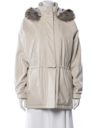 Pre-owned Loro Piana Icery Cashmere Parka In White
