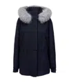 Loro Piana Icery Hooded Short Jacket In Navy Blue