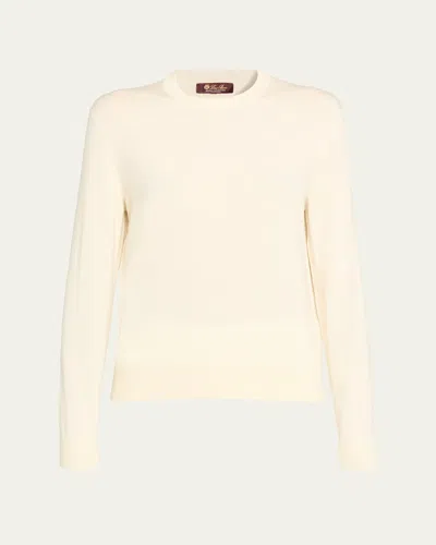 Loro Piana Iconic Royal Wool-silk Sweater In White