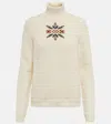 Loro Piana Intarsia Cashmere Turtleneck Sweater In Fancy White