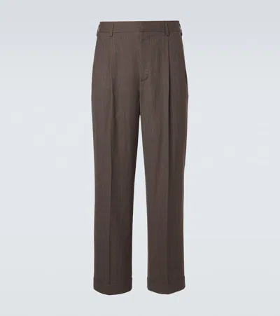 Loro Piana Isaac Virgin Wool Crêpe Straight Pants In Multi