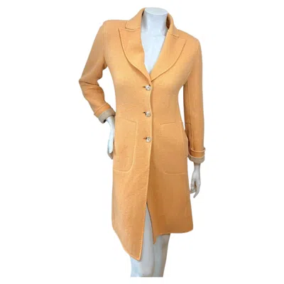 Pre-owned Loro Piana Italian  Cashmere Coat By Giorgio's Palm Beach In Orange