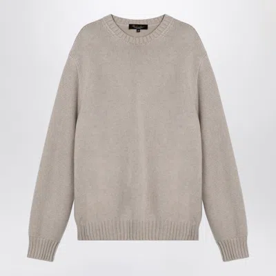 Loro Piana Cashmere Crew Neck Sweater Long Sleeves In Brown