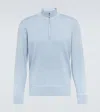 Loro Piana Ivrea Half-zip Cashmere Sweater In Nuvola