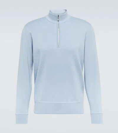 Loro Piana Ivrea Half-zip Cashmere Sweater In Nuvola