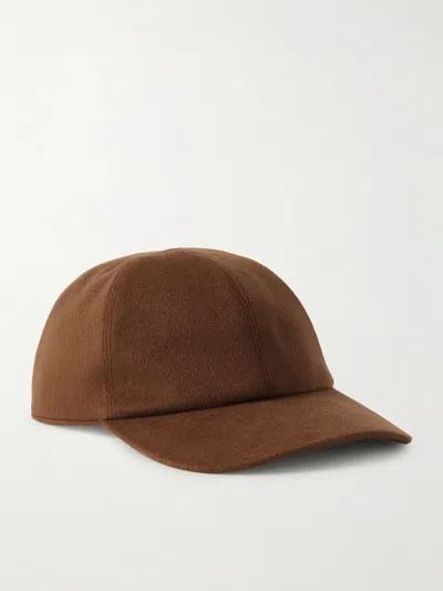 Loro Piana Ivy Cashmere Baseball Cap In Orange