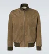 Loro Piana Ivy Leather Bomber Jacket In Green
