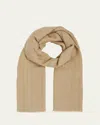 Loro Piana Jacquard Cashmere Maxi Stole In Warm Beige