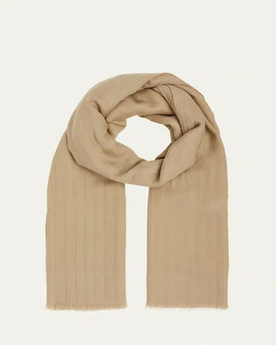 Loro Piana Jacquard Cashmere Maxi Stole In Warm Beige
