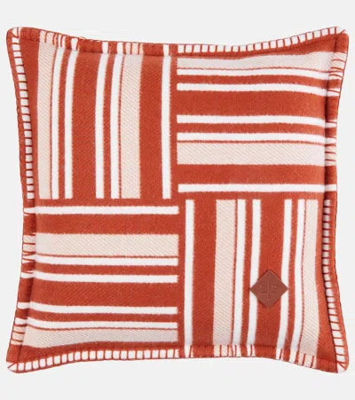 Loro Piana Jacquard Wool And Cashmere Cushion In Red