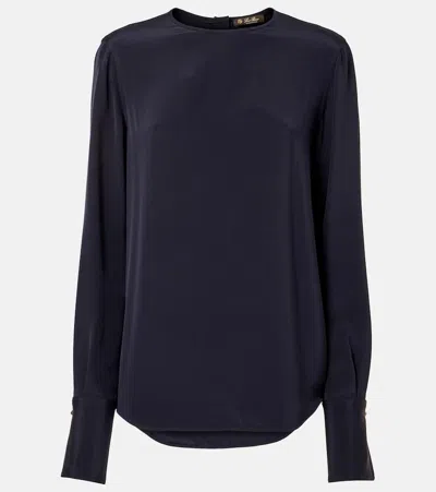 Loro Piana Jami Silk Top In Blue