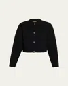 Loro Piana Cropped Cotton And Silk Cardigan In Black