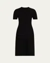 Loro Piana Jarilla Silk Boucle Midi Dress In Black