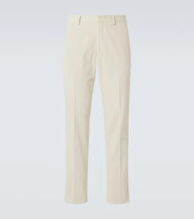 Loro Piana Jarno Cotton Corduroy Straight Pants In White