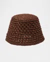 Loro Piana Jasmine Crochet Raffia Bucket Hat In H0w0 Cannel S
