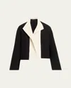 Loro Piana Contrast-panel Notched-lapel Jacket In Black