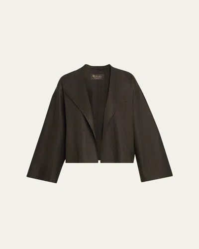 Loro Piana Jeff  Royal Lightness Short Caban Jacket In Brown