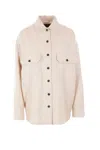 Loro Piana Jenna Wool-blend Tweed Overshirt In Creamy Seashell