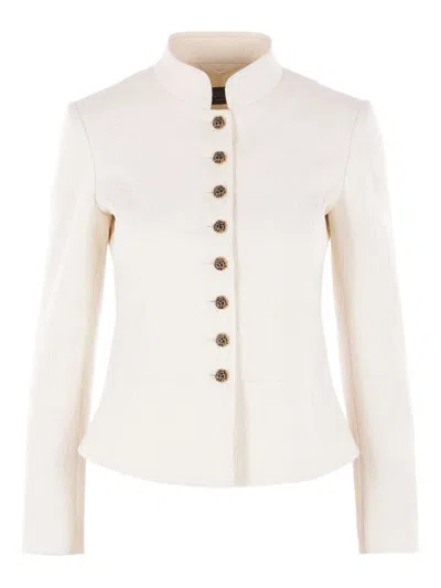 Loro Piana Jewelled-button Detail Jacket In Neutral