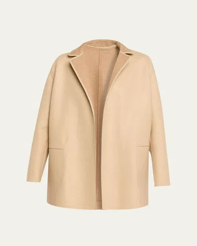 Loro Piana Jimi Cashmere Open-front Coat In Brown