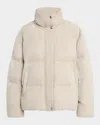 Loro Piana Jools Soft Techno Suede Puffer Jacket In Brown