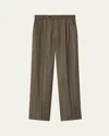 Loro Piana Joris Pleated Straight-leg Trousers In Brown