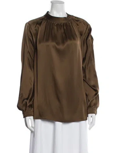 Pre-owned Loro Piana Josephine Silk Blouse W/ Tags In Brown