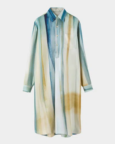Loro Piana Kailee Abstract-print Silk Twill Shirtdress In Multi