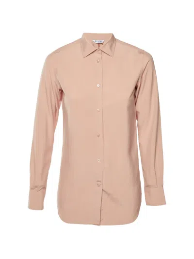 Pre-owned Loro Piana Kara Silk Poplin Shirt In Pink
