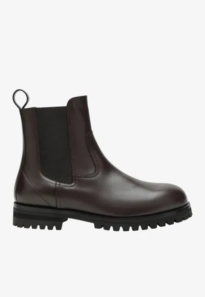 Loro Piana Kent Walk Leather Chelsea Boots In Brown