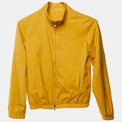 Pre-owned Loro Piana Kids Yellow Taffeta Reversible Bomber Windmat Jacket 10 Yrs