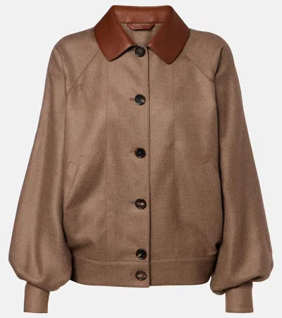 Loro Piana Kiefer Cashmere And Silk Bomber Jacket In Brown