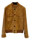 Loro Piana Casual Jacket With Chest And Side Pockets In Brown