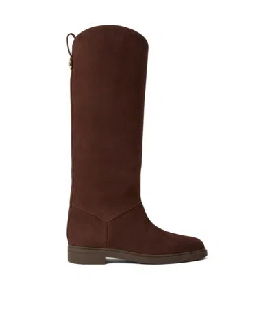 Loro Piana Kilda Suede Knee-high Boots In Brown