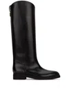 Loro Piana Decker Leather Knee Boots In 黑色