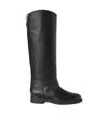 Loro Piana Decker Leather Knee Boots In Black
