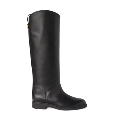 Loro Piana Kilda Leather Knee-high Boots In Black