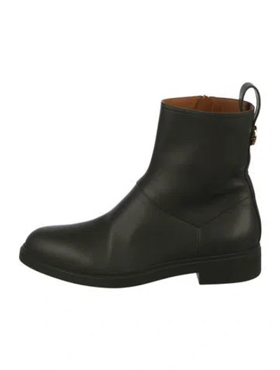 Pre-owned Loro Piana Kilda Leather Boots In Green