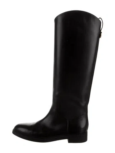Pre-owned Loro Piana Kilda Leather Riding Boots In Black