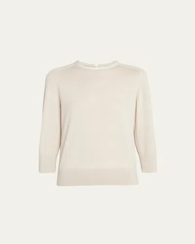 Loro Piana Kiso Cashmere Crewneck Sweater In F5yv Variante Chiara