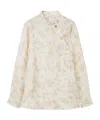 Loro Piana Klara Floral-print Linen And Cotton-blend Twill Blouse In White