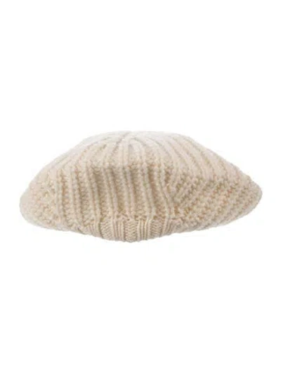 Pre-owned Loro Piana Knit Beret W/tags In White