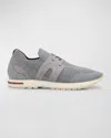 Loro Piana Knit Lace-up Runner Sneakers In Flannel Grey