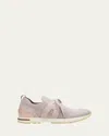 Loro Piana Lace-up Sock-ankle Sneakers In Pink Nouveau