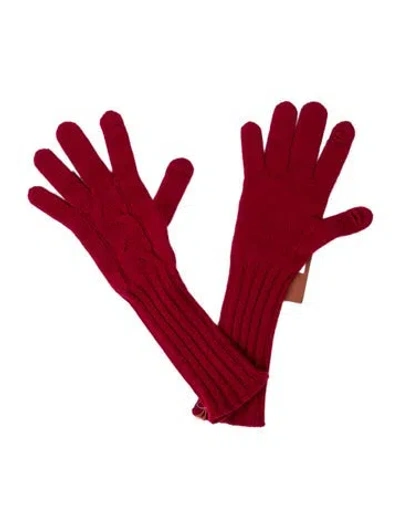 Pre-owned Loro Piana Knit Patterned Gloves W/tags In Red