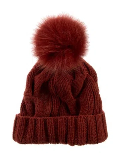 Pre-owned Loro Piana Knitted Baby Cashmere Beanie In Red