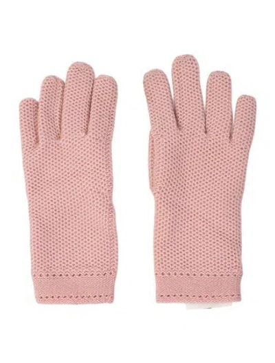 Pre-owned Loro Piana Knitted Cashmere Winter Gloves In Pink